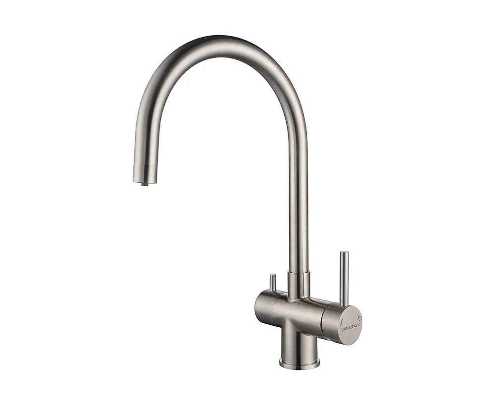 Смеситель для кухни Paulmark Heller He213218-BS брашированная сталь Sancos — официальный сайт