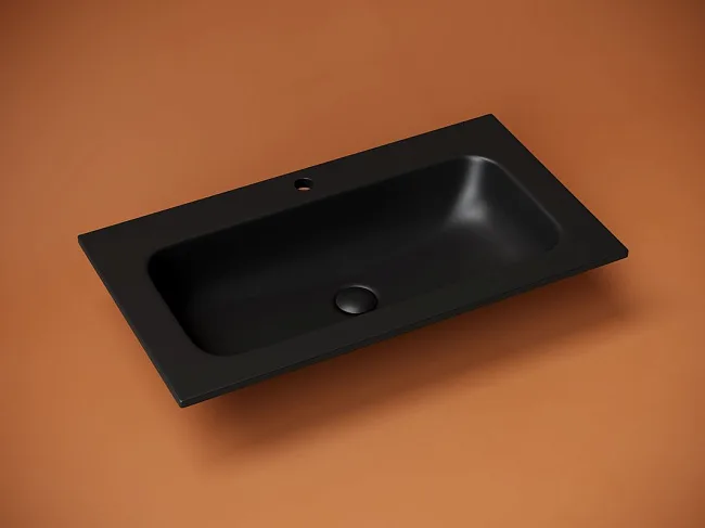 Мебельная раковина Ceramicanova Grace прямоугольная черная матовая 81 см CN7012MB Sancos — Оригинал