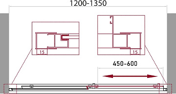 Душевой уголок BelBagno Unique UNIQUE-AH-1-120/135-90-C-Cr