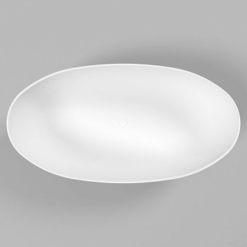 Ванна из искусственного камня WHITECROSS Diamond 170x85 см, отдельностоящая, матовая белая, овальная