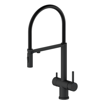 Смеситель для кухни AltroBagno Flusso 050204 NeOp с гибким изливом, матовый черный