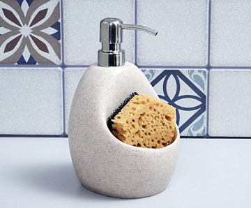 Дозатор для кухонной мойки Wasserkraft K-8099 с емкостью для губки