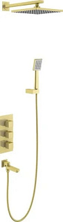 Душевой комплект Timo Tetra-Thermo SX-0199/17SM, С ВНУТРЕННЕЙ ЧАСТЬЮ, с термостатом, золото