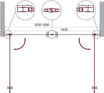 Душевая дверь в нишу BelBagno Etna B-2-160-C-Cr