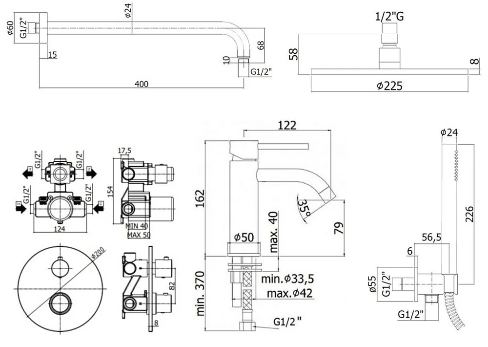 Комплект для ванной Paffoni Light KITLIQ018CR071 С ВНУТРЕННЕЙ ЧАСТЬЮ, хром Sancos — официальный сайт