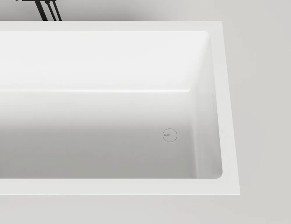 Ванна из искусственного камня Salini Cascata Kit S-Stone 180x80 см, встраиваемая, матовая белая, на  Sancos — официальный сайт
