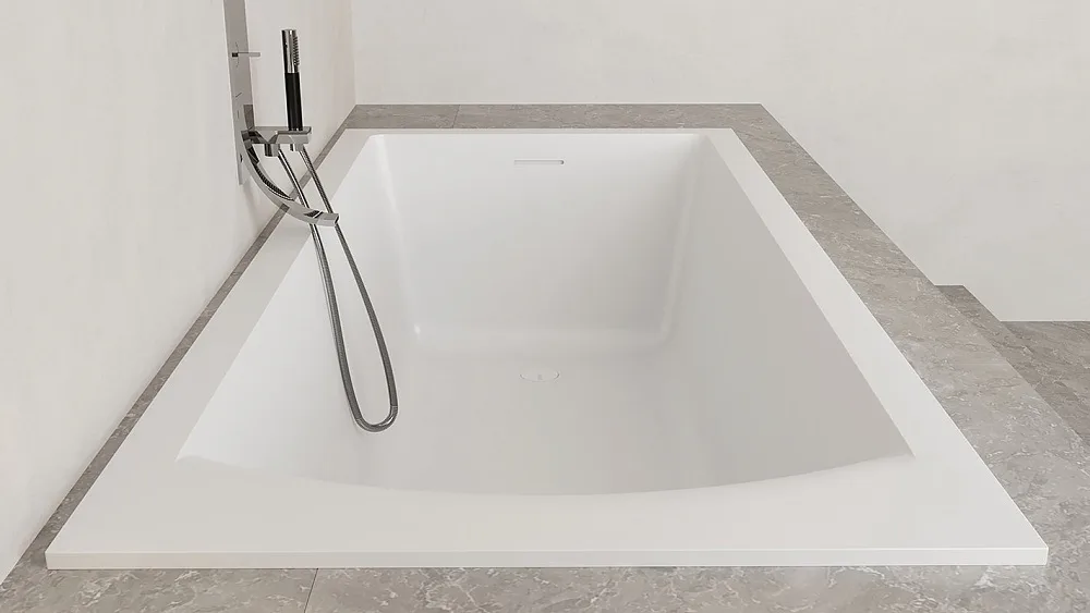 Ванна из искусственного камня Salini Cascata Kit S-Stone 170x70 см, встраиваемая, матовая белая, на  Sancos — официальный сайт