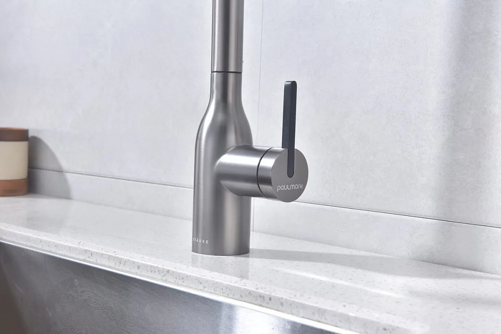 Смеситель для кухни Paulmark Universal Un213880-GM вороненая сталь Sancos — официальный сайт