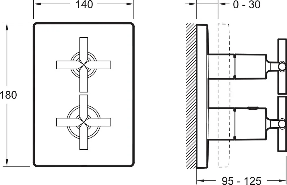 Термостатический смеситель встраиваемый Jacob Delafon Modulo E75388-CP для душа Sancos — официальный сайт