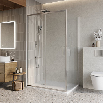 Душевой уголок BelBagno Luce AH-1-120/100-C-Cr профиль хром, стекло прозрачное