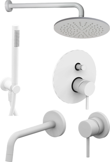Комплект для ванной Paffoni Light KITLIG015BO006 С ВНУТРЕННЕЙ ЧАСТЬЮ, белый