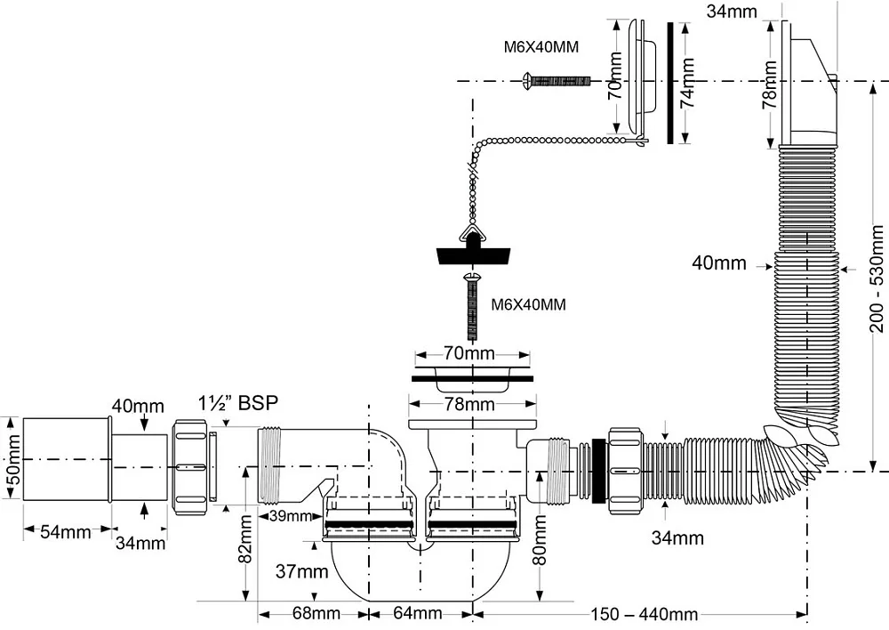 Слив-перелив McAlpine MRB1-EX Sancos — официальный сайт