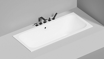 Ванна из искусственного камня Salini Orlanda Axis S-Sense 170x75 см, встраиваемая, матовая белая, на