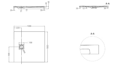 Поддон для душа Salini Oasi 100x100 см, S-Stone, матовый