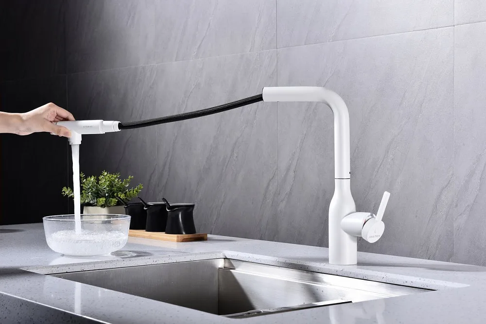 Смеситель для кухни Paulmark Viper Vi213105-WH матовый белый Sancos — официальный сайт