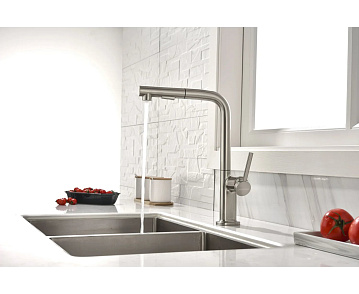 Смеситель для кухни Paulmark Neo Ne214419-BS, брашированная сталь