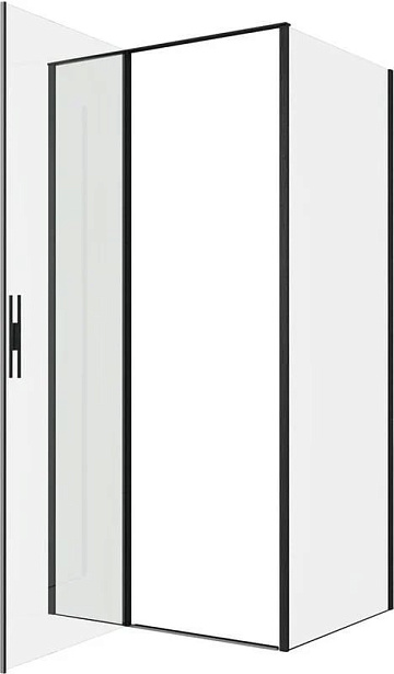 Душевой уголок Allen Brau Priority 100x80, профиль черный браш, стекло прозрачное