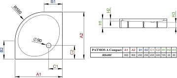 Поддон для душа Radaway Patmos A800 compact