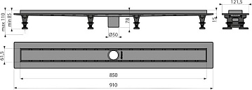 Душевой трап (лоток) AlcaPlast APZ2012 -850 без решетки
