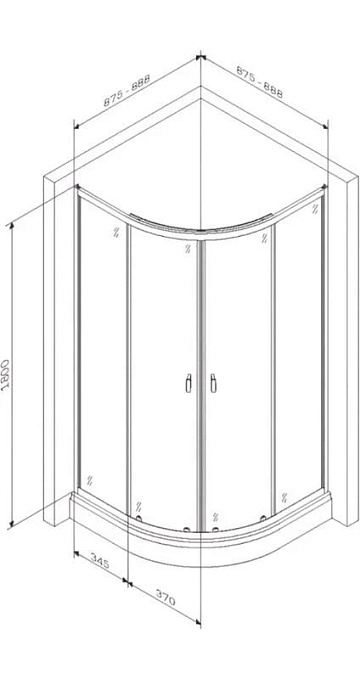 Душевой уголок AM.PM X-Joy Twin Slide W88G-205-090MT64 90x90, профиль матовый хром