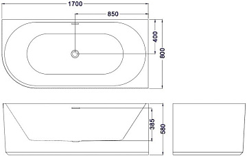 Акриловая ванна Esbano Bagama 170x80 см, левая, ESVABAGAL