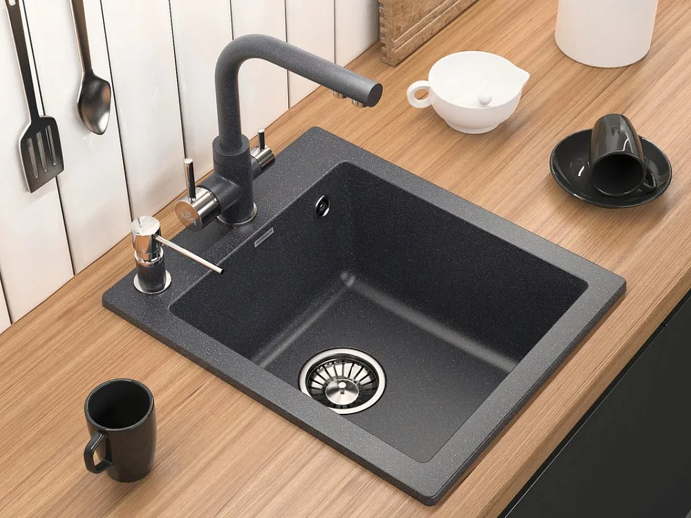 Дозатор для кухонной мойки Paulmark Kraft D003-BLM черный Sancos — официальный сайт