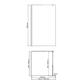 Душевая перегородка Wasserkraft Rur 30W 120 см, профиль хром, стекло прозрачное