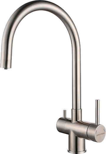 Смеситель для кухни Paulmark Heller He213218-SS нержавеющая сталь