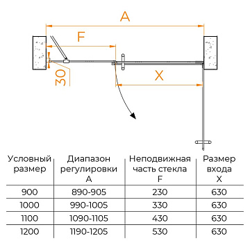 Душевая дверь в нишу RGW Hotel HO-012 900х1950 профиль хром, стекло прозрачное