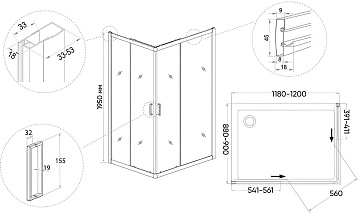 Душевой уголок Veconi Rovigo 120x90
