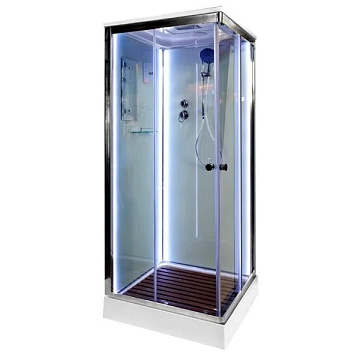 Душевая кабина DTO K401S 100х100, LED, профиль хром, стекло прозрачное