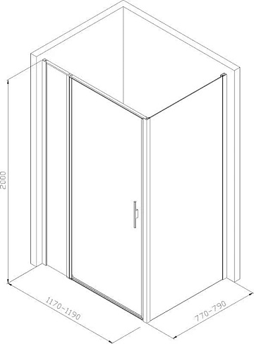 Душевой уголок Allen Brau Priority 120x80, профиль серебро браш, стекло прозрачное