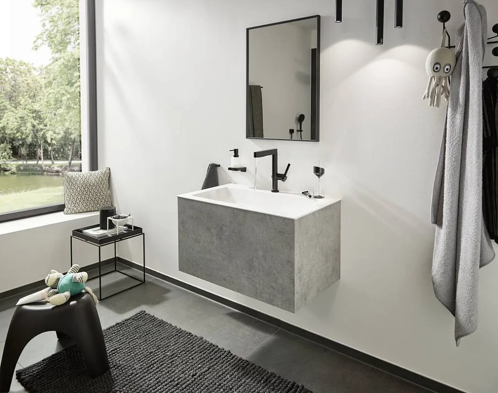 Смеситель для раковины Hansgrohe Finoris 230 76063670 матовый черный Sancos — официальный сайт