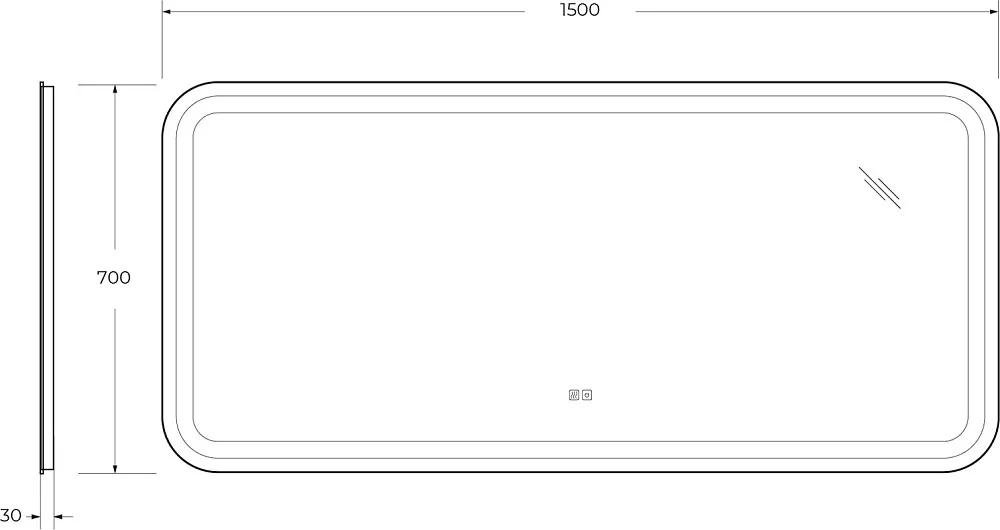 Зеркало Cezares Stylus 150х70 с подсветкой, с антизапотевателем Sancos — официальный сайт