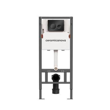 Система инсталляции для унитазов Ceramicanova Balance CN121001MB, кнопка Circle матовый черный