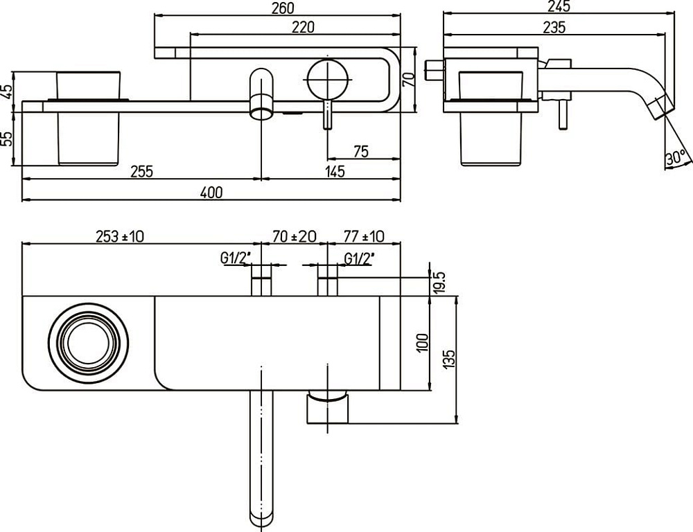 Смеситель для раковины Paini PAD PDCR208B0