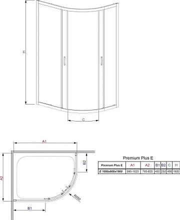 Душевой уголок Radaway Premium Plus E 100x80x190 стекло фабрик