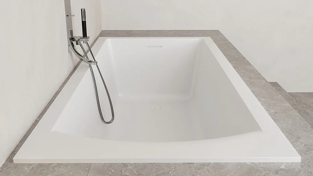 Ванна из искусственного камня Salini Cascata Kit S-Sense 170x75 см, встраиваемая, матовая белая, на  Sancos — официальный сайт