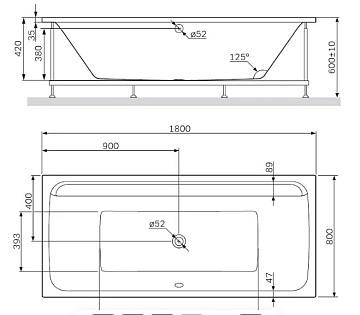 Акриловая ванна AM.PM Inspire V2.0 180x80 см, W52A-180-080W-A