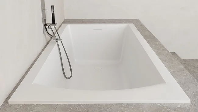 Ванна из искусственного камня Salini Cascata Kit S-Stone 180x80 см, встраиваемая, матовая белая, на  Sancos — Оригинал