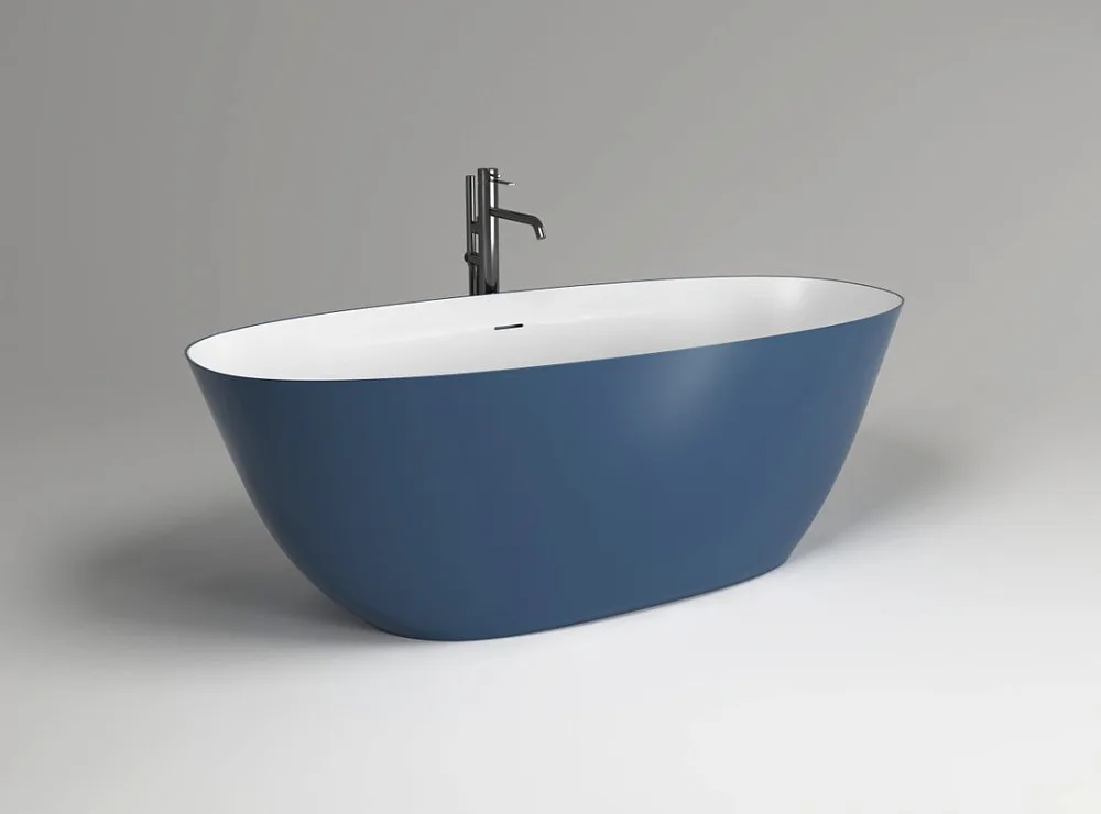 Ванна из искусственного камня Plumberia Selection Veloma 160x70 см, отдельностоящая, биколор матовый Sancos — официальный сайт