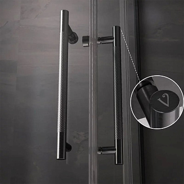 Душевой уголок Veconi Premium Trento PTC-20GR 80x80, профиль брашированный графит, стекло прозрачное