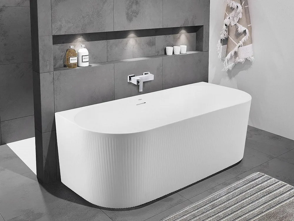 Акриловая ванна BelBagno BB412 170x80 см, пристенная, белая матовая, овальная, со сливом-переливом,  Sancos — официальный сайт