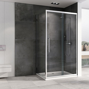 Душевой уголок Abber Schwarzer Diamant AG30100H-S60 100x60, профиль хром, стекло прозрачное