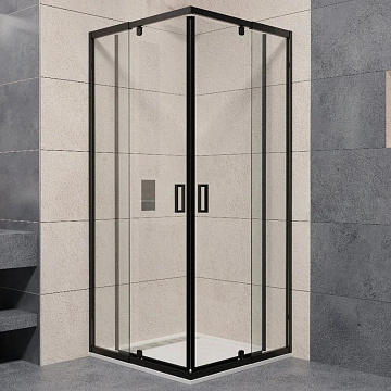 Душевой уголок RGW Passage PA-038B 80x80 см, профиль черный, стекло прозрачное