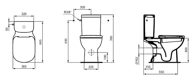 Чаша для унитаза-компакта Ideal Standard Tempo T331201 Sancos — Оригинал