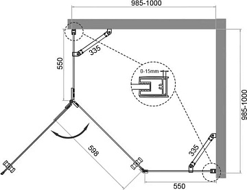 Душевой уголок BelBagno Kraft P-1-100-C-Cr L