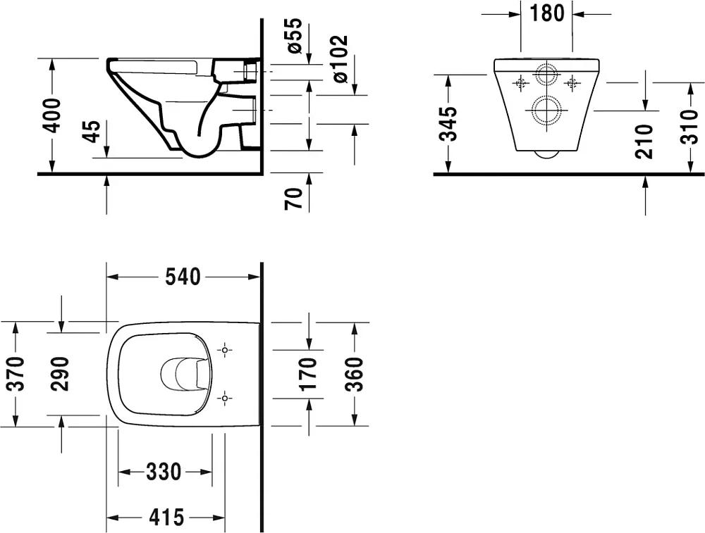 Чаша для унитаза подвесного Duravit DuraStyle 25510900001 Sancos — официальный сайт