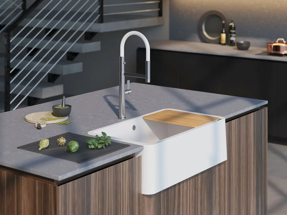 Мойка кухонная Omoikiri Tarento 83-WH белая Sancos — официальный сайт
