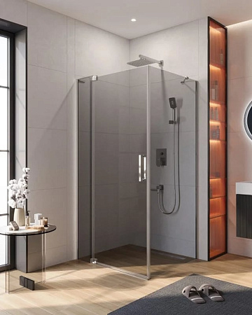 Душевой уголок Cezares Slider AH 1 90-100/110 Grigio Cr профиль хром, стекло серое